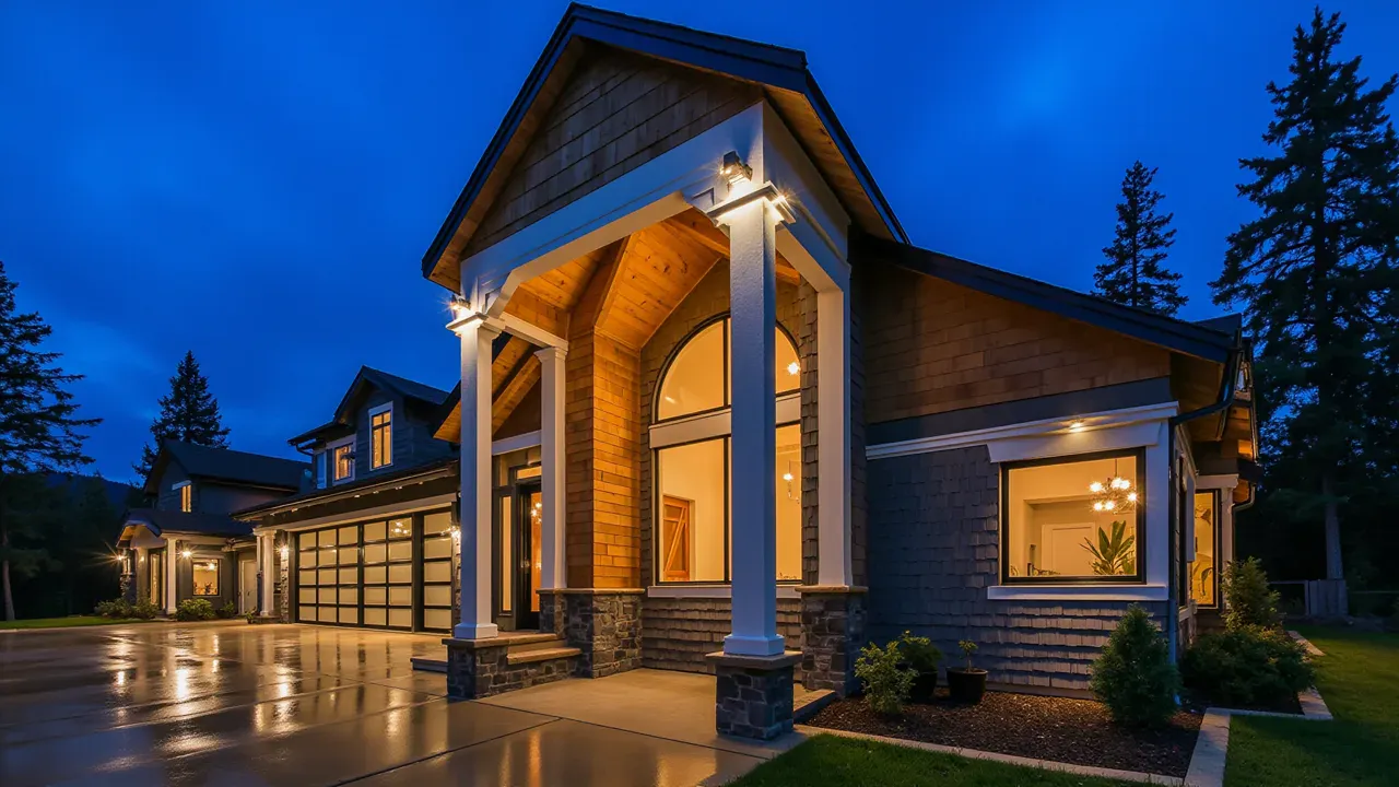 Modern Pacific Northwest home with new fiber cement and cedar siding